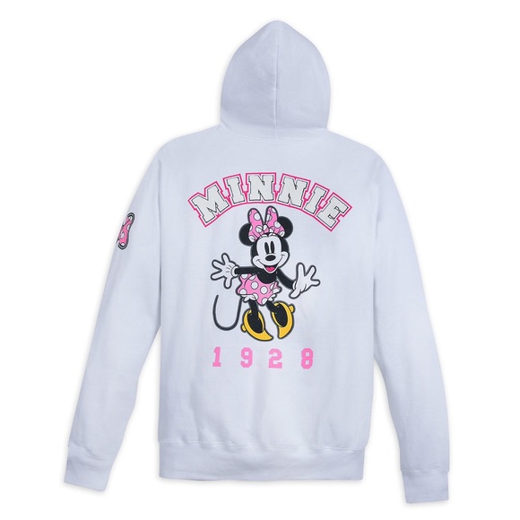 Disney Parks Minnie Mouse Varsity White Zip Hoodie - Picture 7 of 7